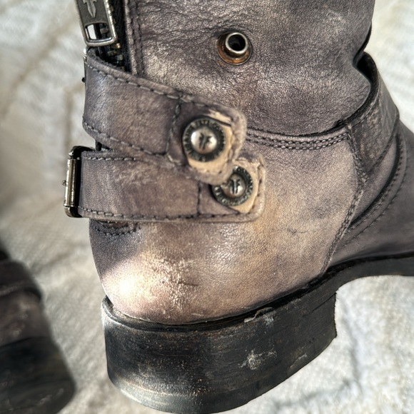 Women’s Vintage Leather FRYE Distressed Moto Boot - 8.5 - Picture 12 of 16